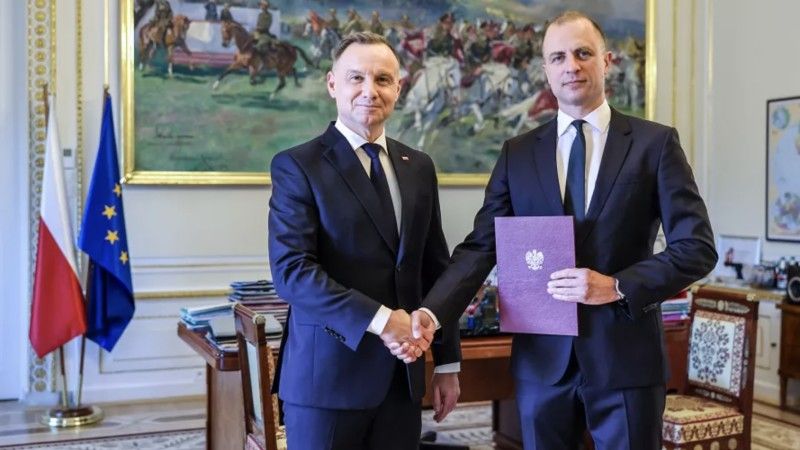 Prezydent Andrzej Duda i doradca prezydenta Tomasz Szatkowski