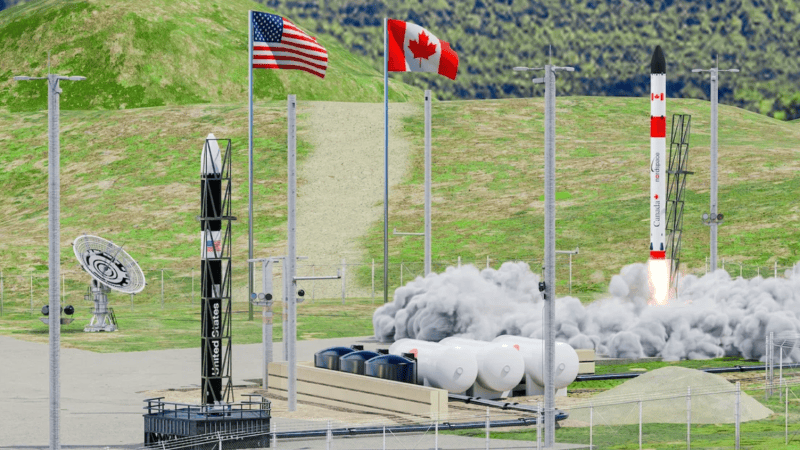 Wizualizacja kosmodromu Atlantic Spaceport Complex w Kanadzie.