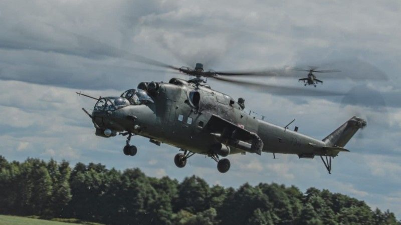 Mi-24 - to m.in. takich śmigłowców użyto do poszukiwania rosyjskich dronów. Nie mają one jednak głowic optoelektronicznych, nie mówiąc o radarach.