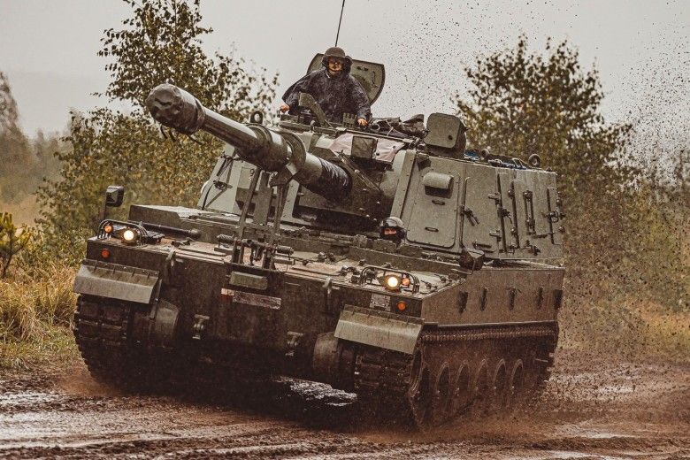 Armatohaubica K9A1 należąca do 18 Dywizji Zmechanizowanej na ćwiczeniach Żelazna Brama 25.