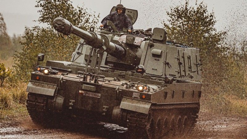 Armatohaubica K9A1 należąca do 18 Dywizji Zmechanizowanej na ćwiczeniach Żelazna Brama 25.