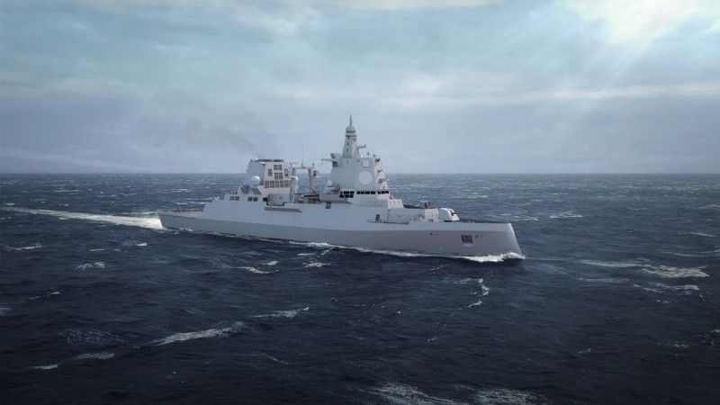 Wizja komputerowa okrętu projektu MEKO A-400 AMD, tak najprawdopodobniej wyglądać będą nowe niemieckie fregaty przeciwlotnicze.