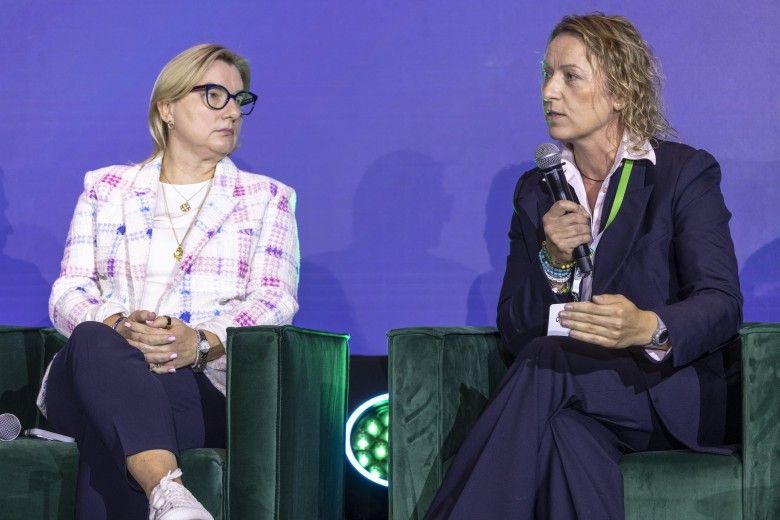 Od lewej: Kinga Piecuch (Prezes Zarządu Hewlett Packard Enterprise Polska) oraz Magdalena Dziewguć (Country Director, Google Cloud Poland).