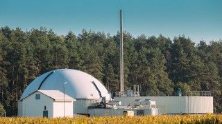 mała biogazownia obok lasu