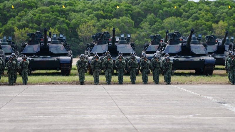 Czołgi M1A2T wojsk lądowych Tajwanu.