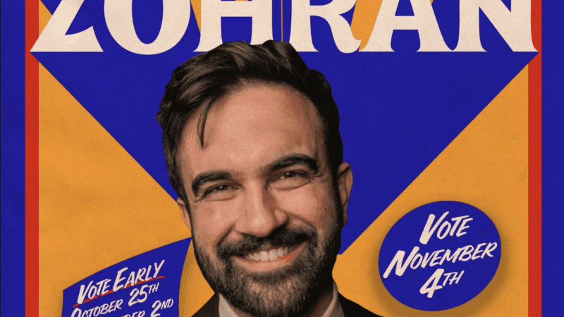 Plakat kampanijny Zohrana Mamdaniego https://x.com/ZohranKMamdani/status/1983676967103971751/photo/1