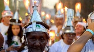 Belém, 2025 – Aktywiści podczas marszu „Porongaço” ludów leśnych.