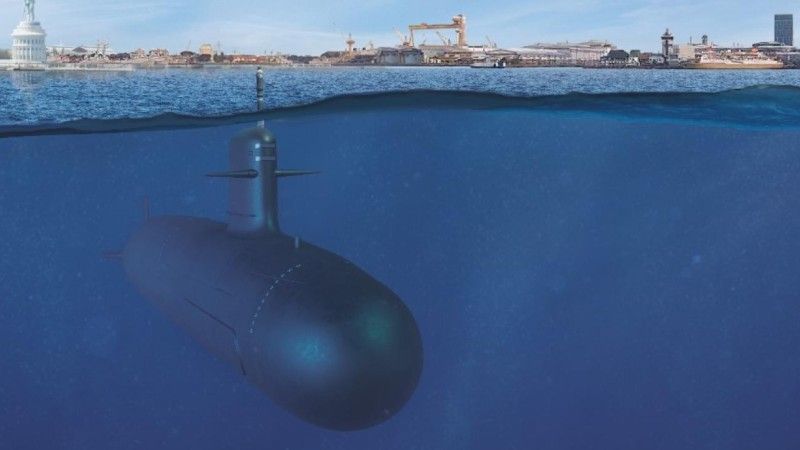 Wizualizacja okrętu podwodnego Scorpène Evolved. Dwie takie jednostki zakontraktowała Indonezja. Zbliżona konfiguracja jest proponowana Polsce w programie Orka.