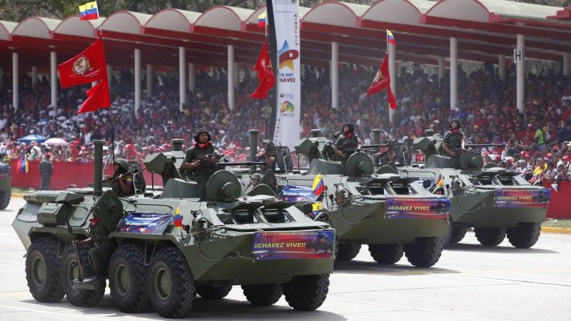 Kołowe bojowe wozy piechoty BTR-80A, wojsk lądowych Wenezueli.