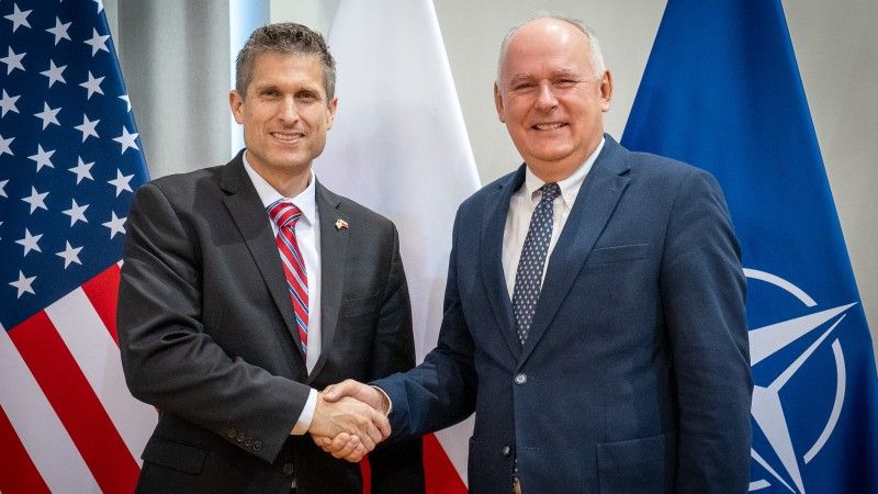 Spotkanie w DWSZ Sekretarza Stanu Pawła Zalewskiego z Asystentem Sekretarza Obrony USA - Danielem Zimmermanem.