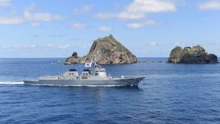 Korean Navy ship near Dokdo