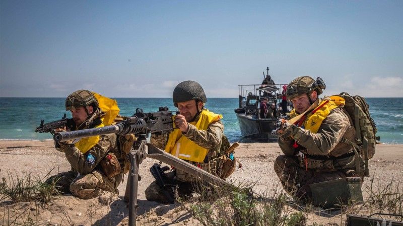 Ćwiczenia ukraińskiej piechoty morskiej.