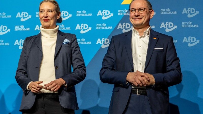 Liderzy AfD - Alice Weidel i Tino Chrupalla