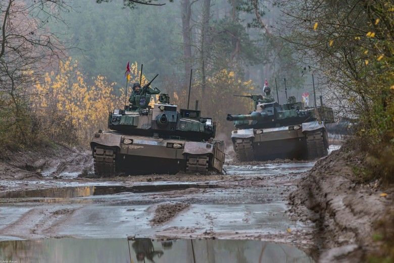 Czołgi K2 Black Panther należące do 9. Braniewskiej Brygady Kawalerii Pancernej.