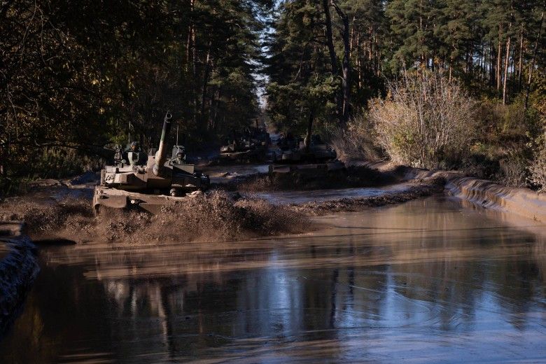 Czołgi K2GF należące do 15. Giżyckiej Brygady Zmechanizowanej.