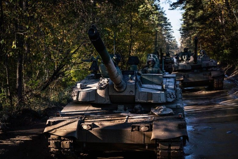 Czołgi K2GF należące do 15. Giżyckiej Brygady Zmechanizowanej.