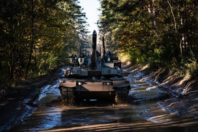 Czołgi K2GF należące do 15. Giżyckiej Brygady Zmechanizowanej.