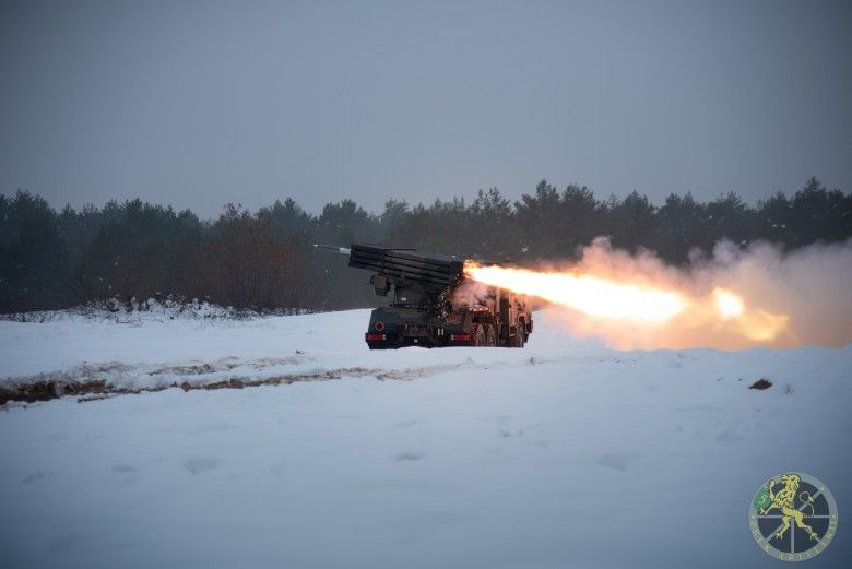 Wieloprowadnicowa wyrzutnia rakietowa WR-40 Langusta należąca do 3. Dywizjonu Artylerii Rakietowej wchodzącego w skład 5. Lubuskiego Pułku Artylerii podczas ćwiczeń MARS-25.