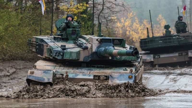 Czołgi K2 Black Panther należące do 9. Braniewskiej Brygady Kawalerii Pancernej.