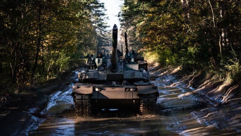 Czołgi K2GF należące do 15. Giżyckiej Brygady Zmechanizowanej.