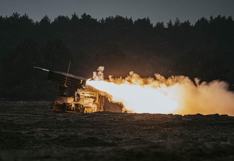 Wieloprowadnicowa wyrzutnia rakietowa WR-40 Langusta należąca do 1. Mazurskiego Brygady Artylerii na ćwiczeniach MARS-25.