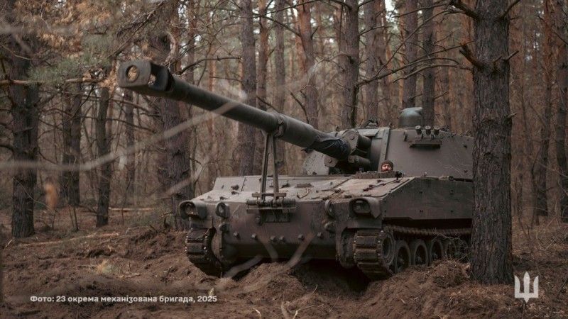 Ukraińska haubica M109L należąca do 23. Brygady Zmechanizowanej.