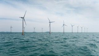Morska farma wiatrowa.