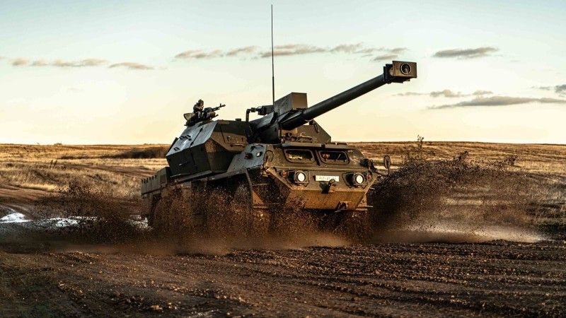 Słowacka armatohaubica Zuzanna podczas ćwiczeń BREAKTHROUGH 2025.
