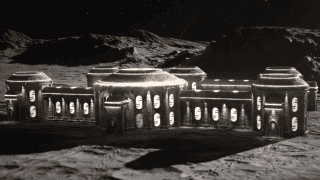 Wizualizacja docelowego hotelu na Księżycu, który ma powstać do 2032 r. dzięki firmie GRU Space.