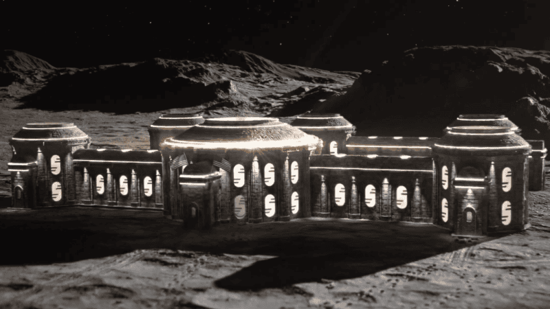 Wizualizacja docelowego hotelu na Księżycu, który ma powstać do 2032 r. dzięki firmie GRU Space.