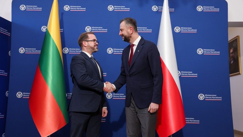 Minister obrony Litwy Robertas Kaunas, wicepremier, szef MON Władysław Kosiniak-Kamysz