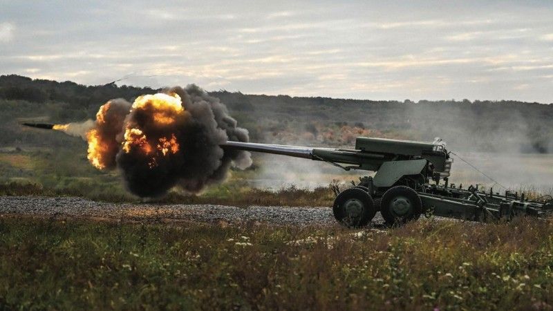 Ukraińska armatohaubica ciągniona 2P22 Bohdana-BG.