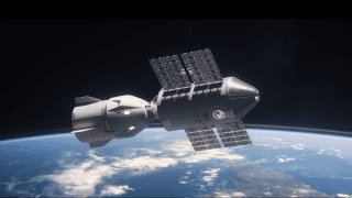 Wizualizacja stacji Haven-1 firmy Vast Space na orbicie okołoziemskiej.