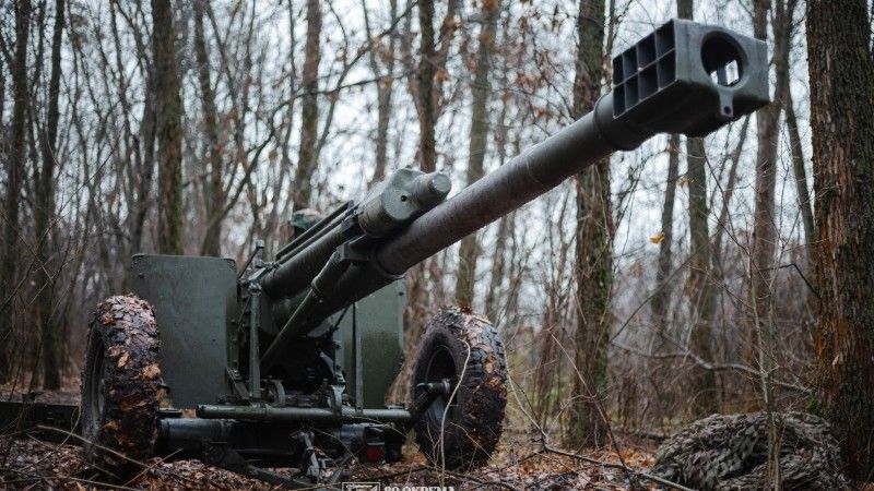 Ukraiński armatomoździerz 2B16 Nona-K należący do 80. Samodzielnej Brygady Desantowo-Szturmowej.