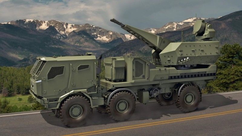 Turecki system przeciwlotniczy Korkut posadowiony na czeskim samochodzie ciężarowym Tatra Force 6×6.
