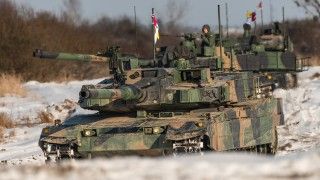 Czołgi podstawowe K2 Black Panther należące do 9. Braniewskiej Brygady Kawalerii Pancernej.