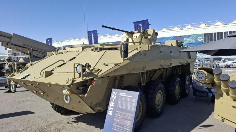 Rosyjski kołowy bojowy wóz piechoty BTR-22 na targach WDS 2026.