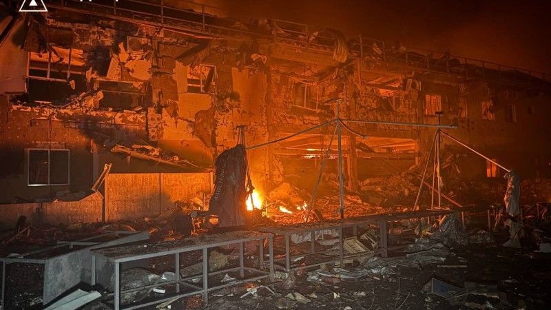 Zniszczenia infrastruktury w wyniku rosyjskiego ataku na Ukrainę.