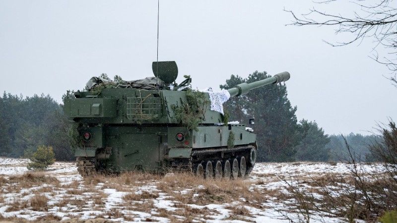 Armatohaubica K9A1 należąca do 1. Warszawskiej Brygady Pancernej.