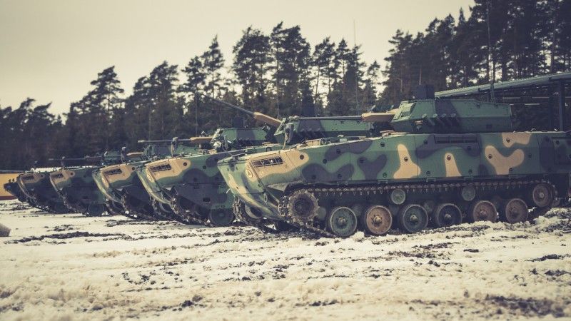 Pierwsze szkolenie ogniowe w wykonaniu załóg bojowych wozów piechoty Borsuk z 15. Giżyckiej Brygady Zmechanizowanej.