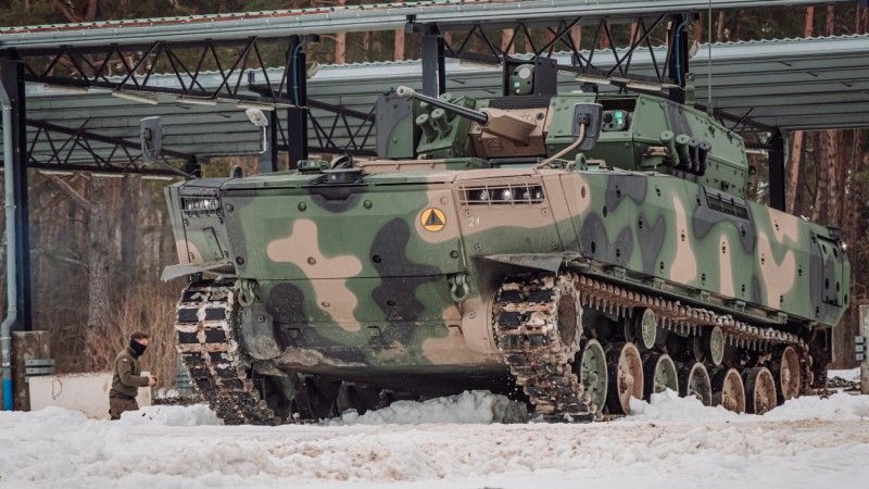 Pierwsze szkolenie ogniowe w wykonaniu załóg bojowych wozów piechoty Borsuk z 15. Giżyckiej Brygady Zmechanizowanej.