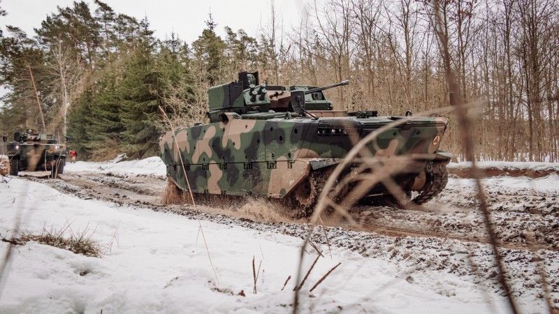 Pierwsze szkolenie ogniowe w wykonaniu załóg bojowych wozów piechoty Borsuk z 15. Giżyckiej Brygady Zmechanizowanej.