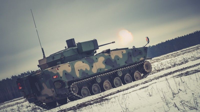 Pierwsze szkolenie ogniowe w wykonaniu załóg bojowych wozów piechoty Borsuk z 15. Giżyckiej Brygady Zmechanizowanej.