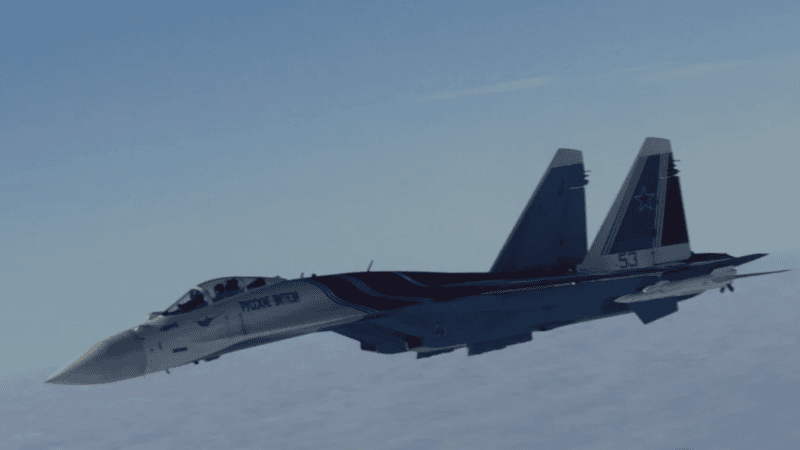 Pokazowy Su-35S sfotografowany przez Norwegów