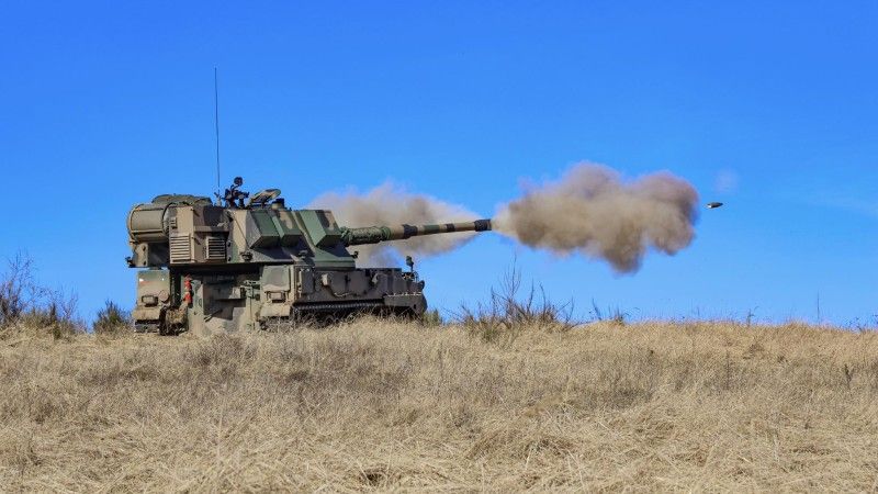Armatohaubica Krab należąca do 5. Lubuskiego Pułku Artylerii.
