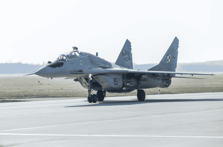 Polski MiG-29, który przedefilował koło nas w czasie uroczystościo