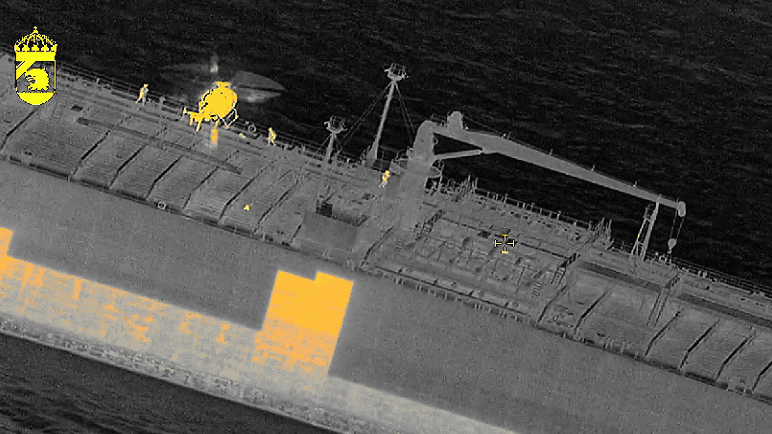 Swedish Police and Swedish Coast Guard boarding the vessel Sea Owl I