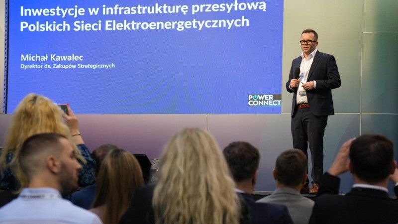 Dyrektor ds. Zakupów Strategicznych PSE Michał Kawalec na organizowanej przez Energetykę24 konferencji PowerConnect Energy Summit w Gdańsku.