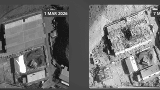 Zdjęcia satelitarne z ataku USA na irańską fabrykę rakiet niedaleko Teheranu.