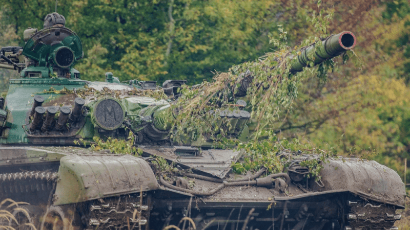 Słowacki czołg podstawowy T-72M1.